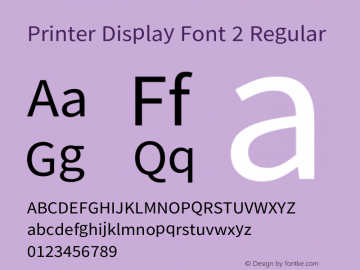 Printer Display Font 2 Version 1.001图片样张