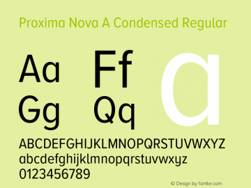 Proxima Nova A Cond Version 3.003;PS 003.003;hotconv 1.0.88;makeotf.lib2.5.64775图片样张