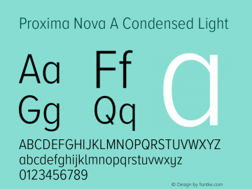 Proxima Nova A Cond Light Version 3.014;PS 003.014;hotconv 1.0.88;makeotf.lib2.5.64775图片样张