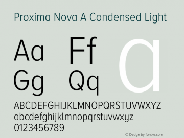 Proxima Nova A Cond Light Version 3.002;PS 003.002;hotconv 1.0.88;makeotf.lib2.5.64775图片样张