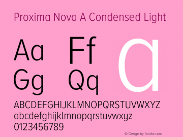 Proxima Nova A Cond Light Version 3.003;PS 003.003;hotconv 1.0.88;makeotf.lib2.5.64775图片样张