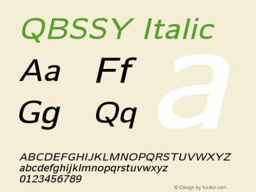 QBSSY Italic 1.05图片样张