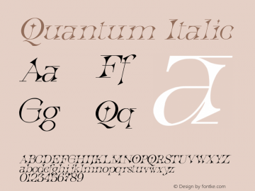 Quantum Italic Version 1.00;December 22, 2020;FontCreator 12.0.0.2525 64-bit图片样张
