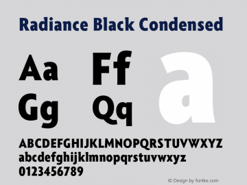 Radiance Black Condensed Version 1.000;hotconv 1.0.109;makeotfexe 2.5.65596图片样张