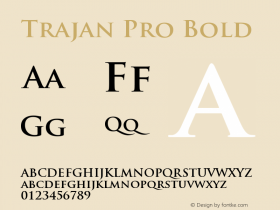 Trajan Pro Bold Version 1.004 May 22, 2018图片样张