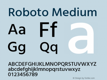 Roboto Medium Version 2.138;May 5, 2019;FontCreator 11.5.0.2427 64-bit图片样张