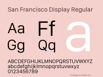 San Francisco Display Regular Version 1.00 March 4, 2019, initial release图片样张