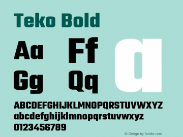 Teko Bold Version 1.106 August 20, 2019图片样张