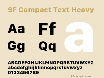 SF Compact Text Heavy Version 1.00 September 6, 2016, initial release图片样张