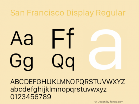 San Francisco Display Version 1.00 August 21, 2019, initial release图片样张