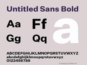 Untitled Sans Bold Version 1.000;PS 1.0;hotconv 16.6.51;makeotf.lib2.5.65220图片样张