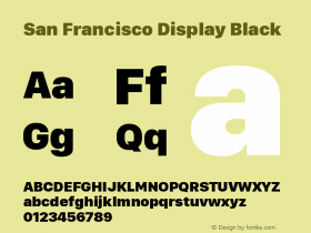 San Francisco Display Black Version 1.00 August 21, 2019, initial release图片样张