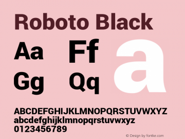 Roboto Black Version 1.100040; 2012; ttfautohint (v0.9) -f图片样张