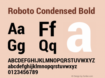 Roboto Condensed Bold Version 1.100047; 2012; ttfautohint (v0.9) -f图片样张