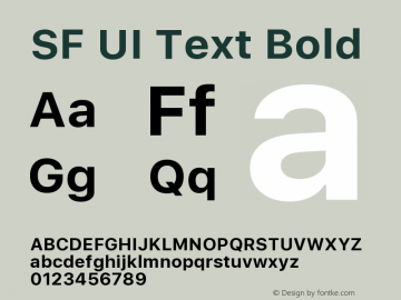 SF UI Text Bold Version 1.00 September 25, 2017, initial release图片样张