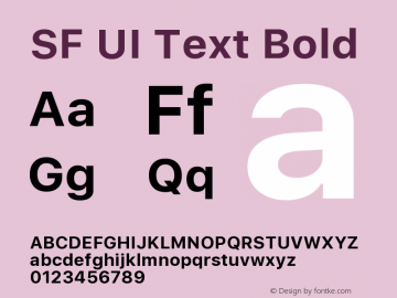 SF UI Text Bold Version 1.00 July 21, 2017, initial release图片样张