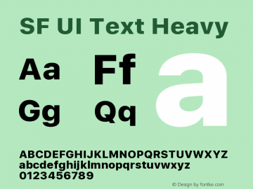 SF UI Text Heavy Version 1.00 July 21, 2017, initial release图片样张