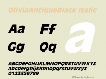 OliviaAntiqueBlack Italic Altsys Fontographer 3.5  7/15/96图片样张