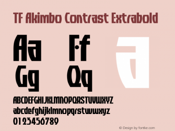 TFAkimbo-ContrastExtrabold OTF 1.000;PS 001.000;Core 1.0.34图片样张