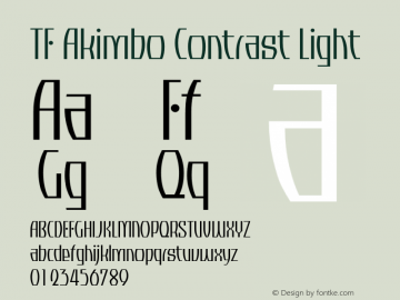 TFAkimbo-ContrastLight OTF 1.000;PS 001.000;Core 1.0.34图片样张