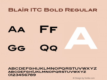 Blair ITC Bold Version 2.0; 2001; initial release图片样张