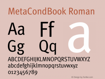 MetaCondBook Roman 001.000 Font Sample