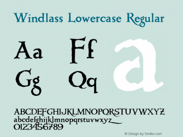 Windlass Lowercase Version 1.000;PS 001.001;hotconv 1.0.38图片样张