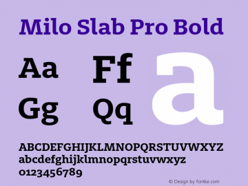MiloSlabPro-Bold Version 7.504; 2014; Build 1021图片样张
