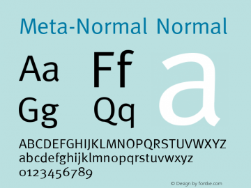 Meta-Normal Normal Version 001.001 Font Sample