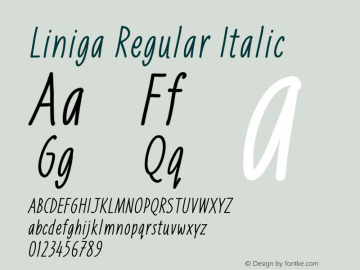 Liniga Italic Version 1.000 | w-rip DC20150725图片样张