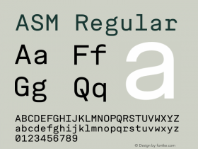 ASM-Regular Version 001.000图片样张