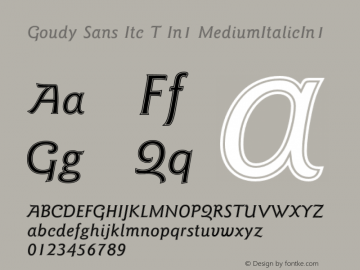 Goudy Sans Itc T Medium Italic In1 Version 001.005图片样张