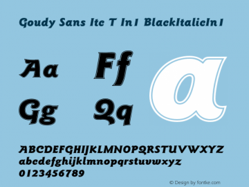 Goudy Sans Itc T Black Italic In1 Version 001.005图片样张