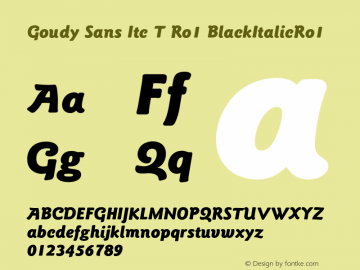 Goudy Sans Itc T Black Italic Ro1 Version 001.005图片样张