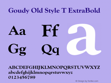 Goudy Old Style T Extra Bold Version 001.005图片样张