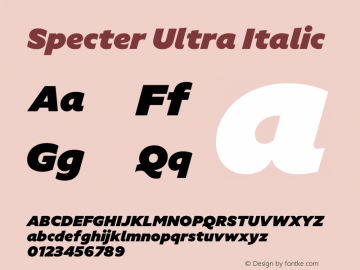 Specter Ultra It Version 1.005; Specter Ultra Italic图片样张