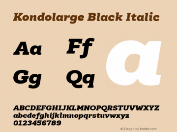 Kondolarge Black Italic Version 1.001图片样张