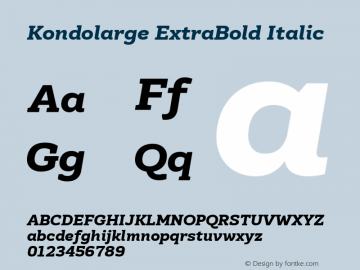 Kondolarge ExtraBold Italic Version 1.001图片样张