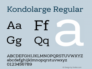 Kondolarge Regular Version 1.001图片样张