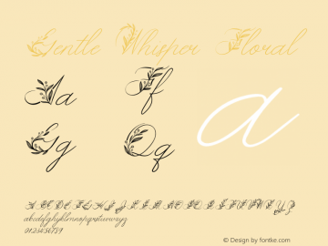 GentleWhisper Floral Version 1.002;Fontself Maker 3.1.0图片样张