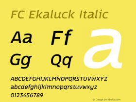 FC Ekaluck Italic Version 1.01 2019 by Fontcraft: Jutipong Poosumas图片样张
