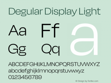 Degular Display Light Version 1.000;PS 1.000;hotconv 16.6.54;makeotf.lib2.5.65590图片样张