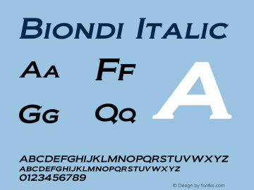 BiondiRg-Italic Version 3.000图片样张