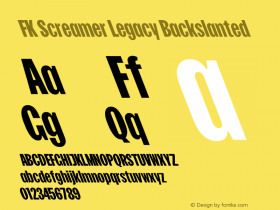 FK Screamer Legacy Backslanted Version 1.005; ttfautohint (v1.8.3)图片样张