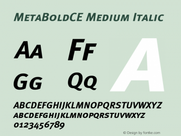MetaBoldCE Medium Italic Version 001.000图片样张