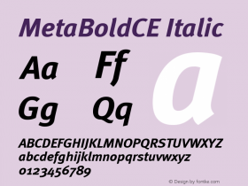 MetaBoldCE Italic Version 001.000图片样张