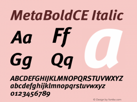 MetaBoldCE Italic 001.000 Font Sample