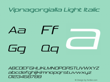 VipnagorgiallaLt-Italic Version 6.000图片样张