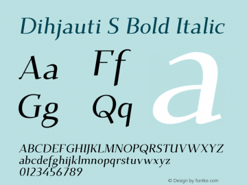 Dihjauti S Bold Italic Version 1.0.0图片样张