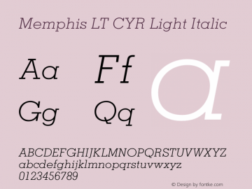 Memphis LT CYR Light Italic Version 1.00图片样张
